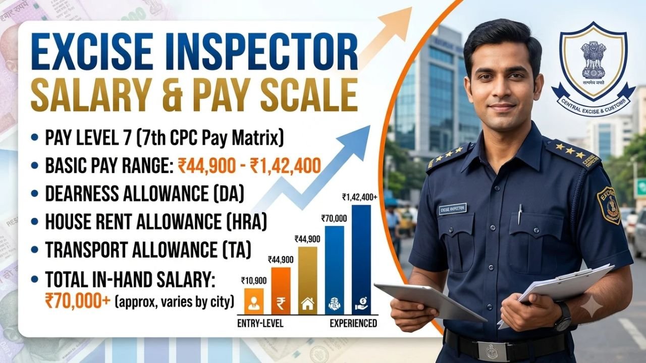 Excise Inspector Salary 2026: In-Hand Salary, Pay Scale, Allowances & Job Profile